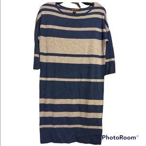 Tommy Bahama blue and gray striped dress